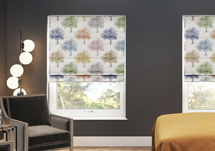Vintage Tree Velvet, Multi - Motorised Roman Blind - Image 3